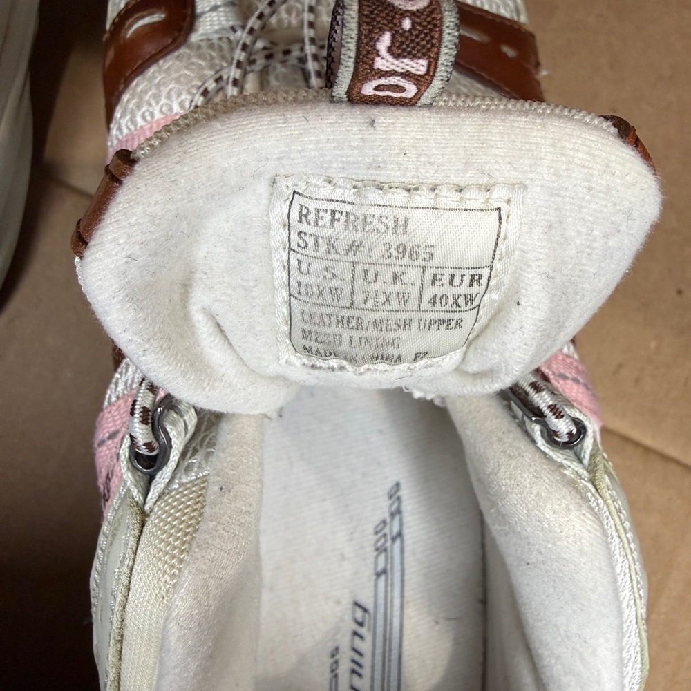 Dr. Comfort Refresh Womens 10 XW White Brown Pink Walking Shoes 3965 Bungee Lace - Picture 6 of 7